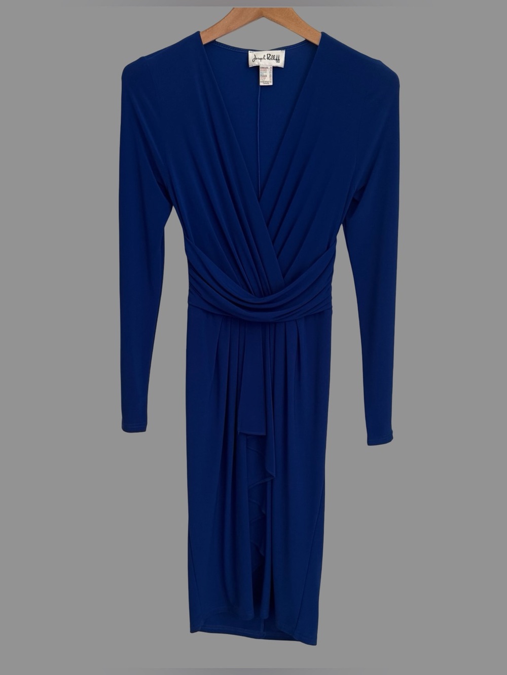 Joseph Ribbkoff Blue Long Sleeve Pull On Fitted Knee Length Dress US4 ($300)